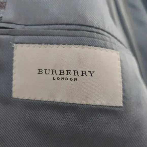 Burberry Gray, Brown, Black Plaid Blazer Jacket Cashmere Blend Sz 40 REG - Picture 4 of 16